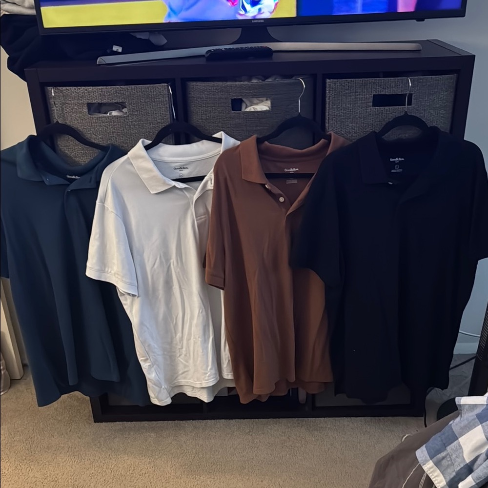 Men's Polo Shirt Collection - Black, White, Brown, Blue Bundle